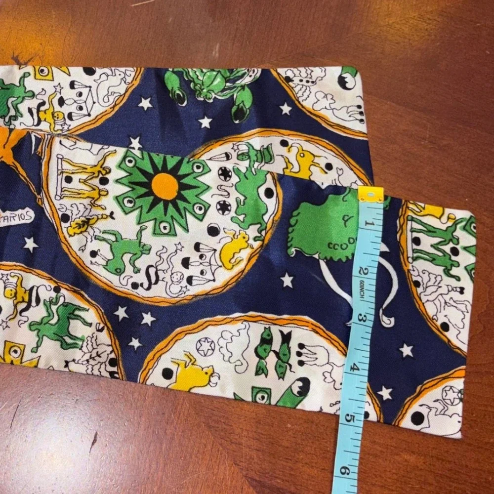 Vintage | Sagitarios | Zodiac Celestial Silk Scarf | Navy | 35x5 | Astrology‎